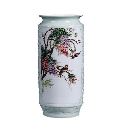 Compatible porcelain for Jahrriesnge relief painting calligraphy cylinder vase cna1133 Compatible porcelain Jahrriesnge for relief painting calligraphy cylinder vase cna1133