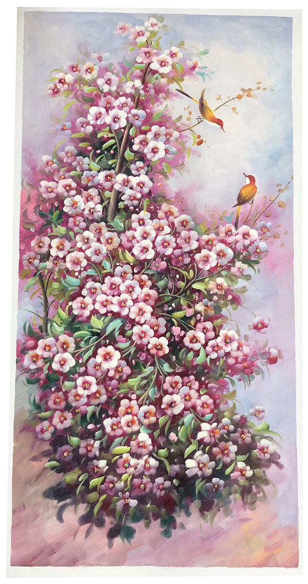 Compatible Oil Painting for Jahrriesnge pine-flower-lpg398 Compatible Oil Painting Jahrriesnge for pine-flower-lpg398