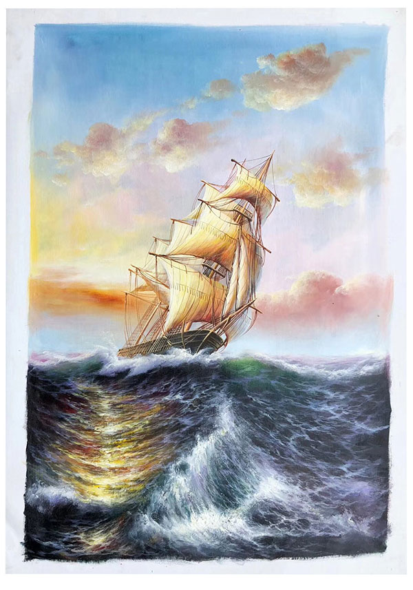 Compatible Oil Painting for JAHRRIESNGE sailboat-lpg0607 Compatible Oil Painting JAHRRIESNGE for sailboat-lpg0607