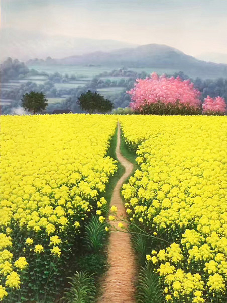 Compatible Landscape for JAHRRIESNGE yellow-flower-and-village-lpg0769 Compatible Landscape JAHRRIESNGE for yellow-flower-and-village-lpg0769